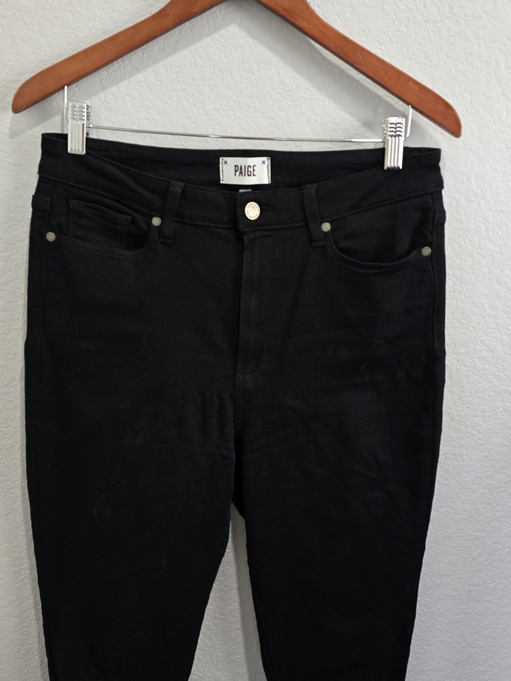 PAIGE Margot Ultra Skinny Black Jeans Women’s Size 31 Stretch Ankle